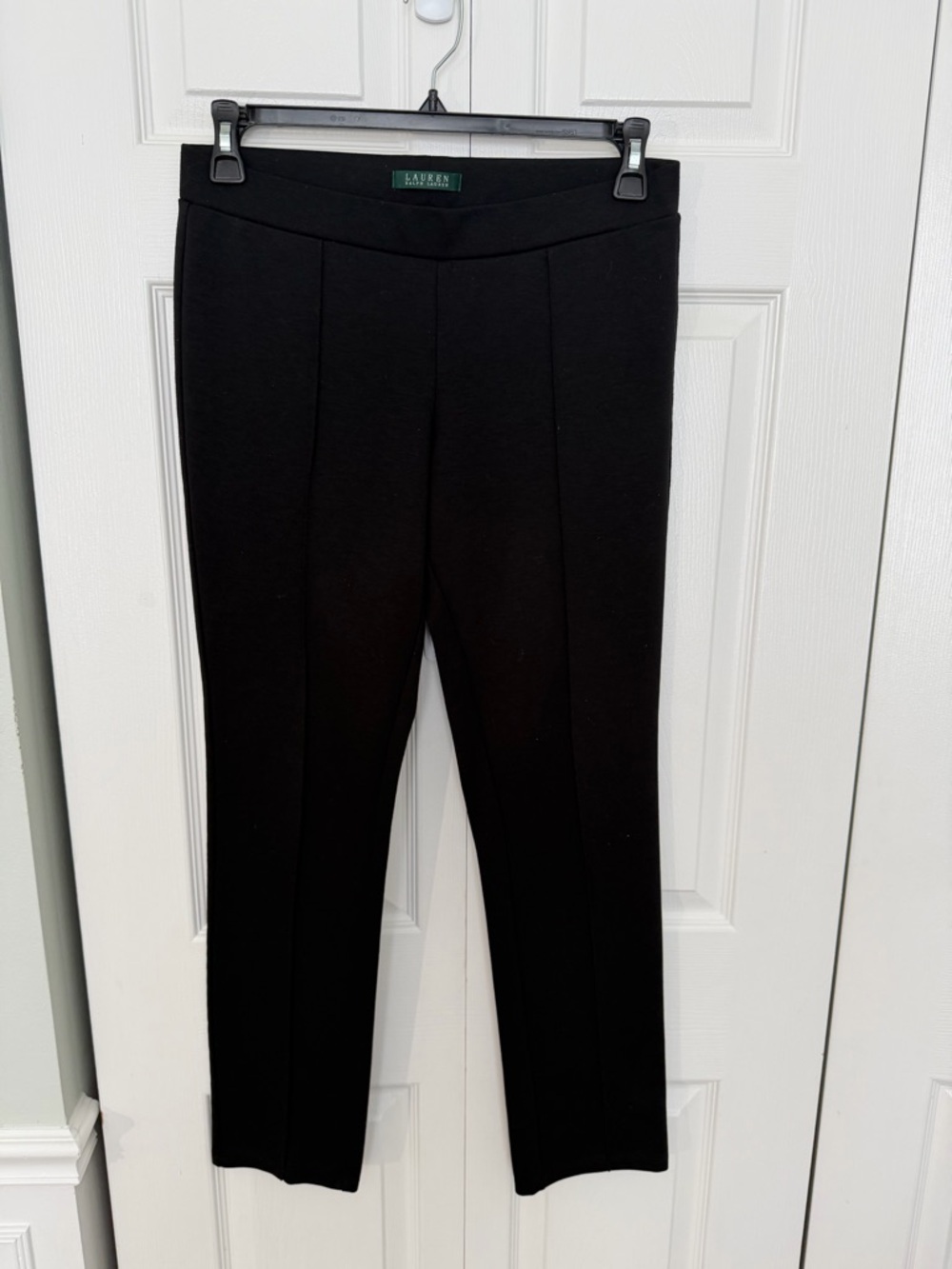 Ralph Lauren Black Straight-Leg Ponte Pants